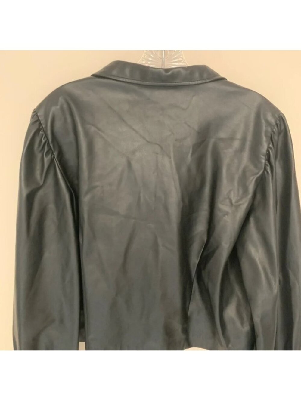 Zara Black Faux Leather Cropped Jacket  XXL - Picture 10 of 14